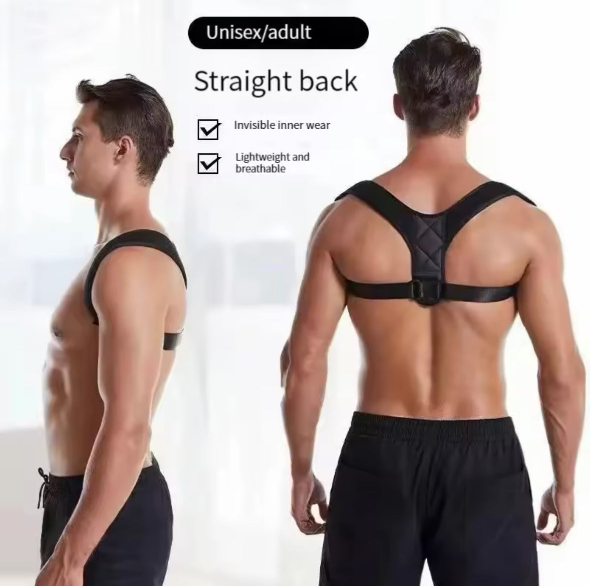 Back Posture Correction Belt Hunchback Prevention Correction of Sitting Posture Unisex Breathable Body Shaping