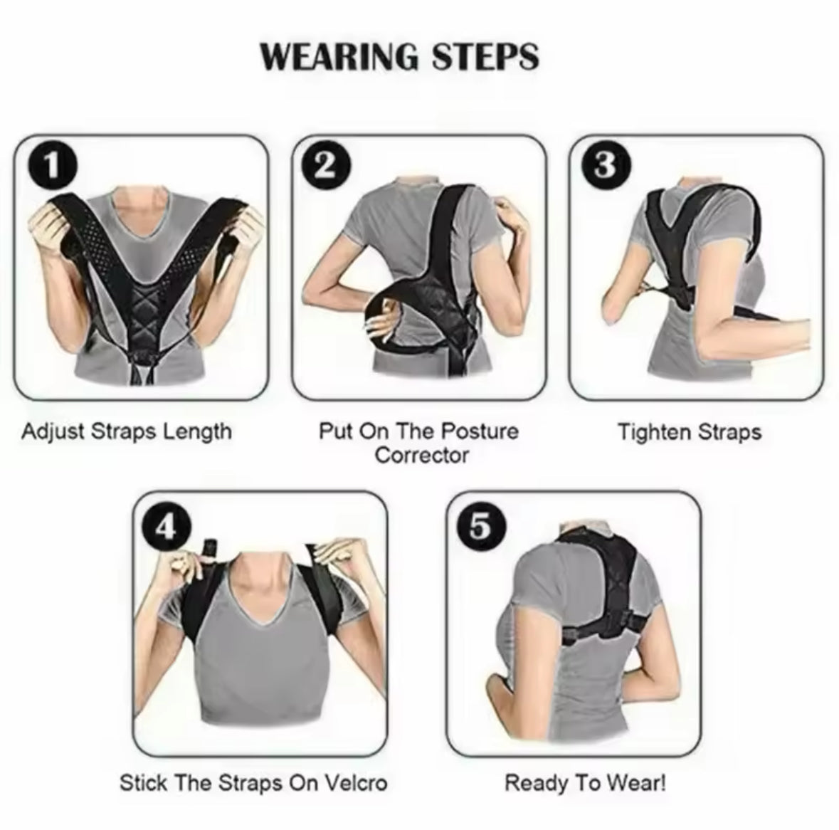 Back Posture Correction Belt Hunchback Prevention Correction of Sitting Posture Unisex Breathable Body Shaping