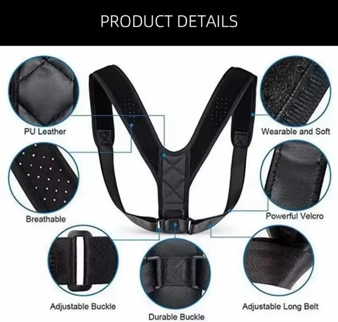 Back Posture Correction Belt Hunchback Prevention Correction of Sitting Posture Unisex Breathable Body Shaping